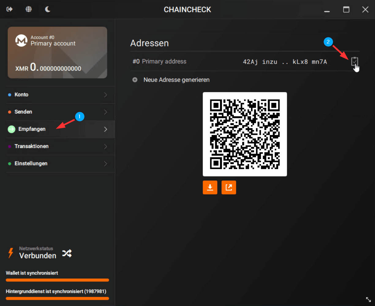 Monero Wallet-Adresse