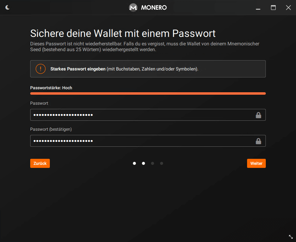 Monero Wallet Passwort