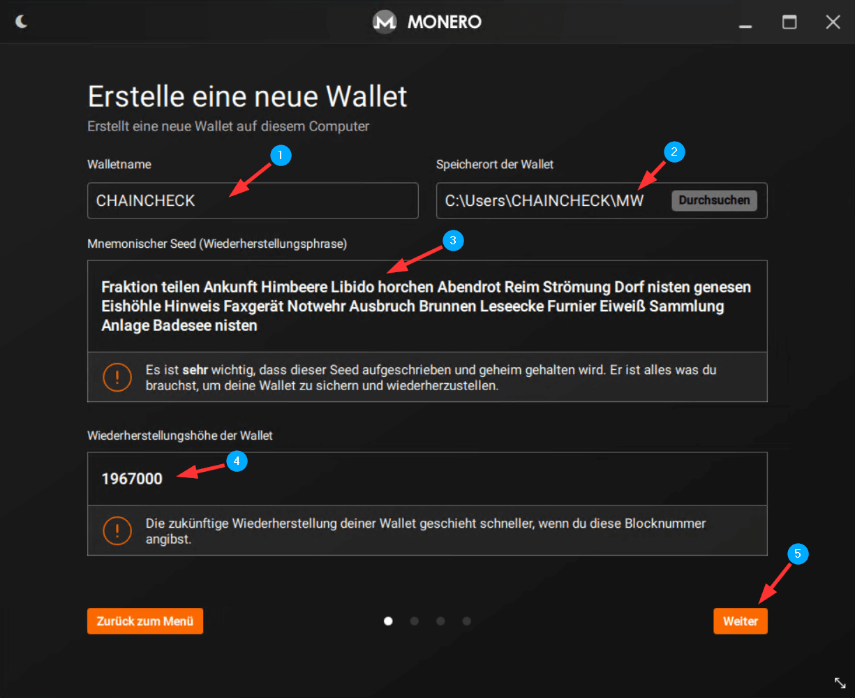 Monero Wallet-Seed